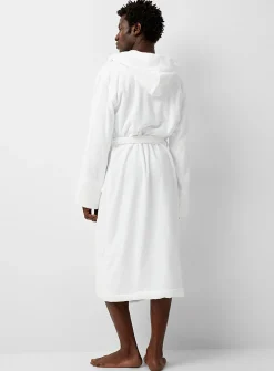 Hooded terry bathrobe
