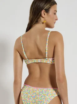 Hula Honey ruffle trim floral balconette top