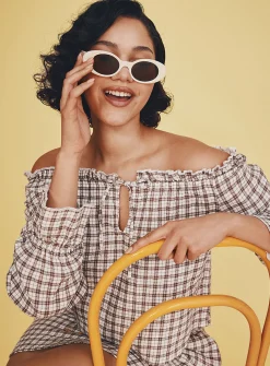 Ingrid oval puffy sunglasses