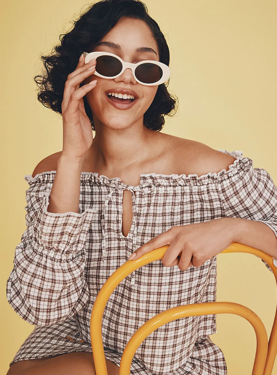 Ingrid oval puffy sunglasses