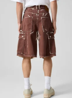Irregular print cargo Bermuda short
