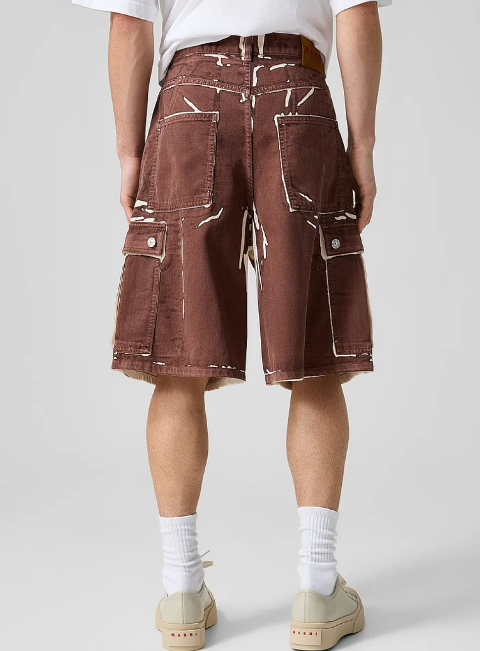 Irregular print cargo Bermuda short
