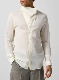 Island funnel-neck sheer shirt