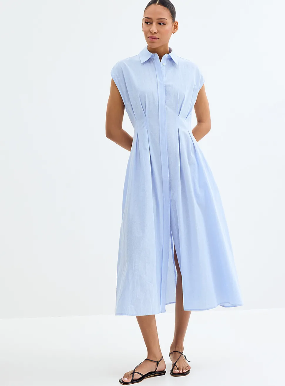 Jamie cinched striped shirtdress