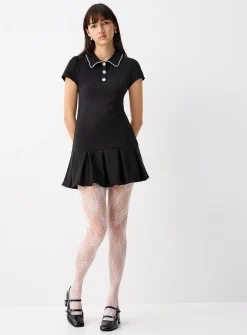 Jewels polo collar minidress