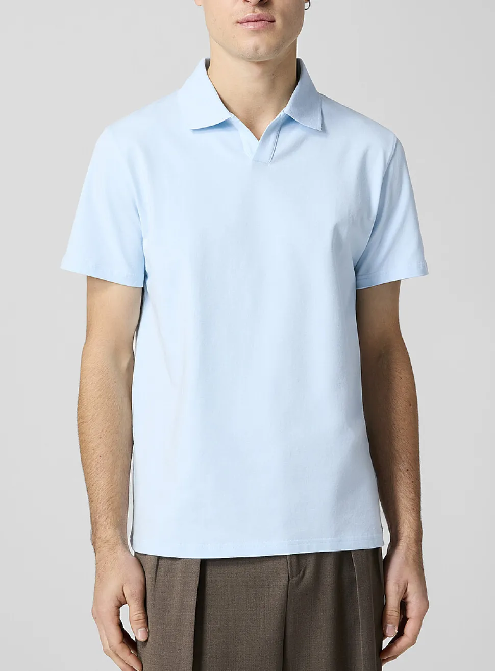 Johnny collar flowy polo shirt