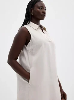 Johnny collar lyocell dress