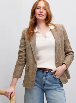 Johnny collar ribbed cream-coloured sweater