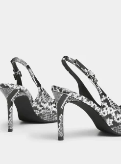 Kienna snakeskin leather slingback pumps