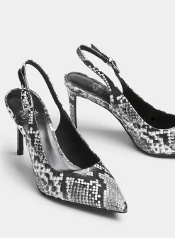 Kienna snakeskin leather slingback pumps