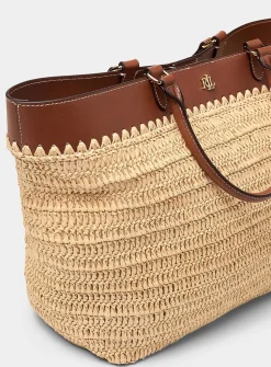 Kyla soft braided straw tote bag