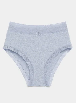 Lace trim high-waist bikini panty