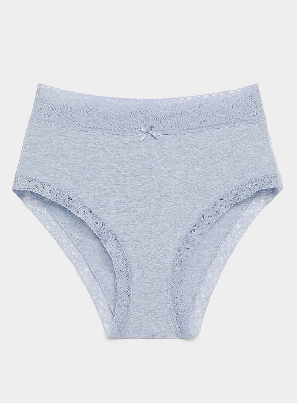 Lace trim high-waist bikini panty
