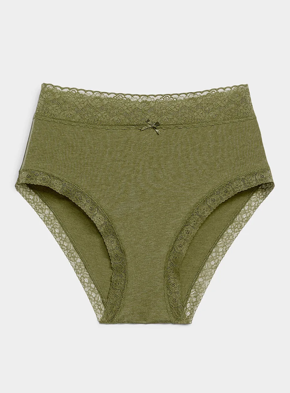 Lace trim high-waist bikini panty