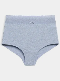 Lace trim stretch high-waist boyshort