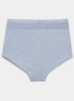 Lace trim stretch high-waist boyshort