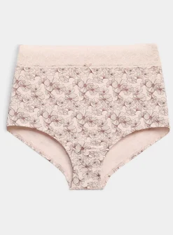 Lace trim stretch high-waist boyshort