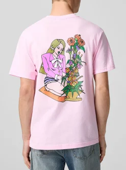 Lady and bouquet printed T-shirt