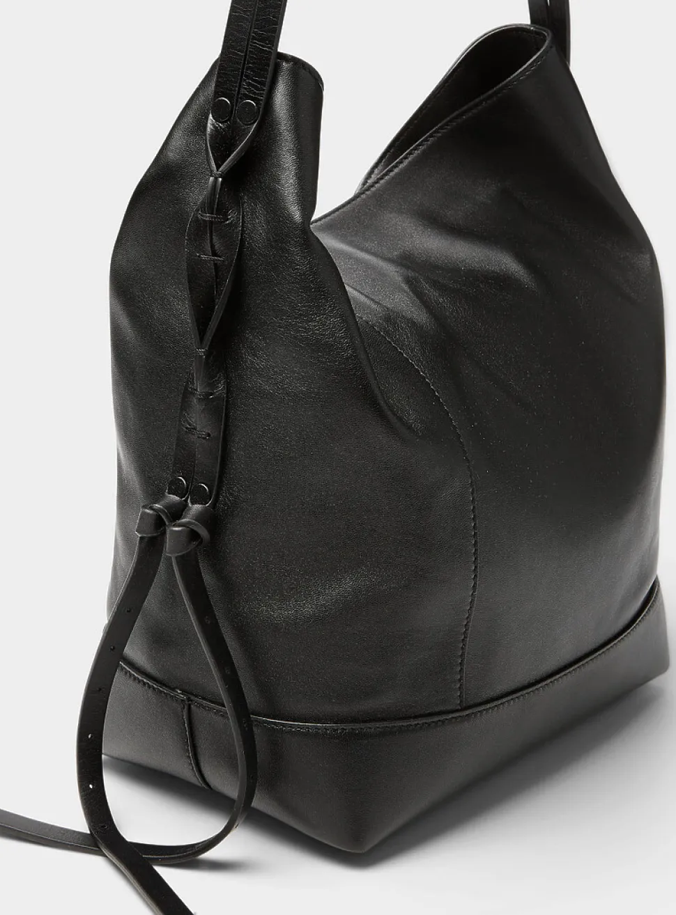 Lambskin leather hobo bag