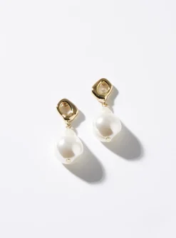 Large pearly-bead earrings