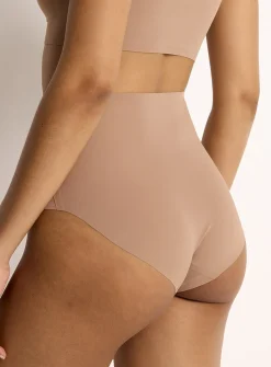 Laser-cut stretch high-waist classic hipster