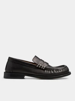 Leather moccasin loafers