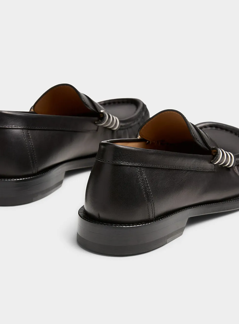Leather moccasin loafers