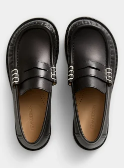 Leather moccasin loafers