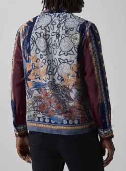 Leopard print floral pure silk shirt