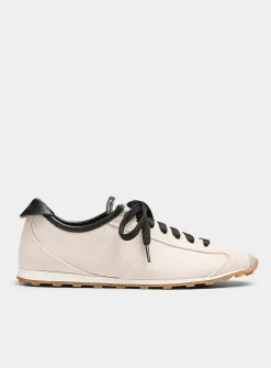 Les Tennis canvas and leather sneakers