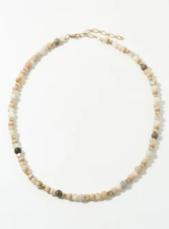 Light-coloured stone necklace