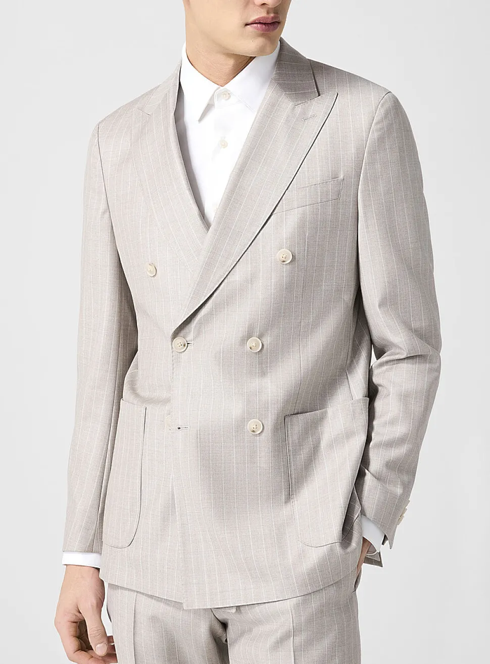 Light grey pinstripe suit
