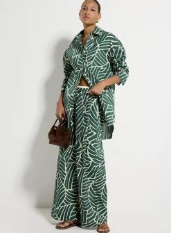 Lightweight cotton wide-leg pant