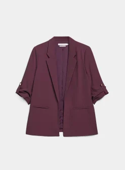 Lightweight crepe open casual jacket