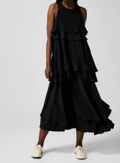 Lightweight crepe tiered dress