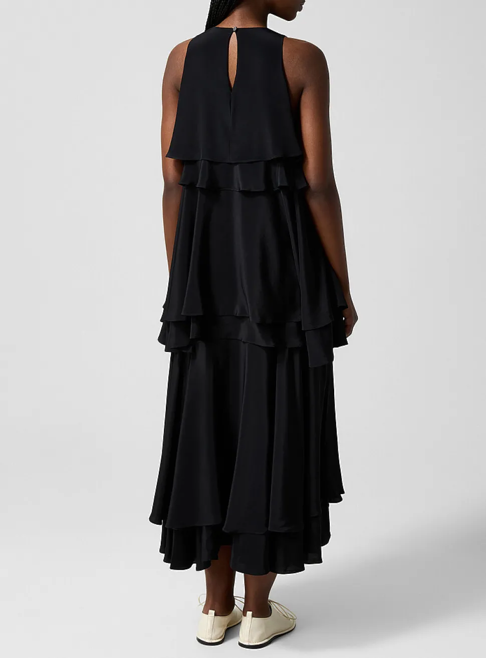Lightweight crepe tiered dress