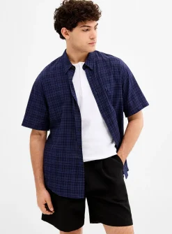 Lightweight mini-check shirt