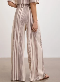 Lightweight piqué knit wide-leg pant