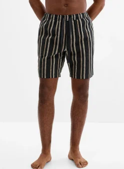 Lightweight striped linen pyjama short