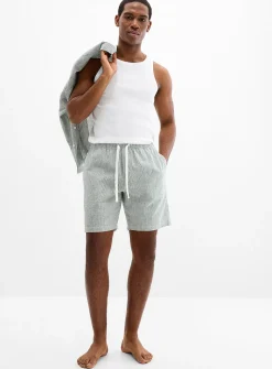 Lightweight striped linen pyjama short