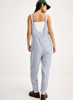 Linen-blend barrel-leg bodysuit