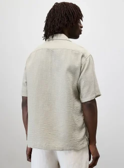 Linen-blend camp shirt