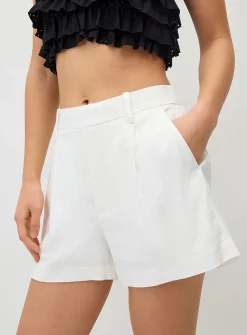 Linen-blend dress mini short
