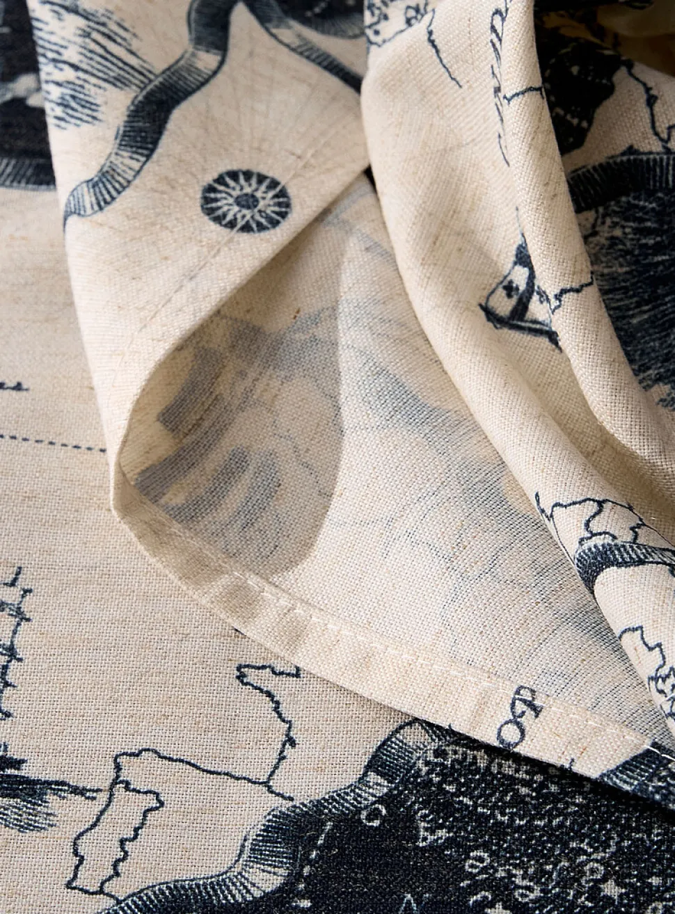 Linen-blend map napkins
