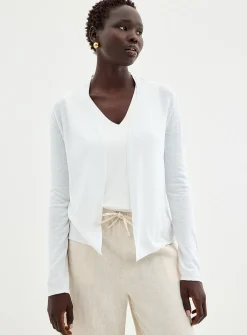 Linen blend open cardigan