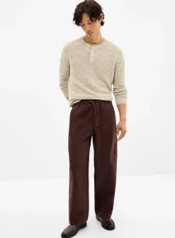 Linen-blend pant