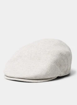 Linen-cotton herringbone driver cap