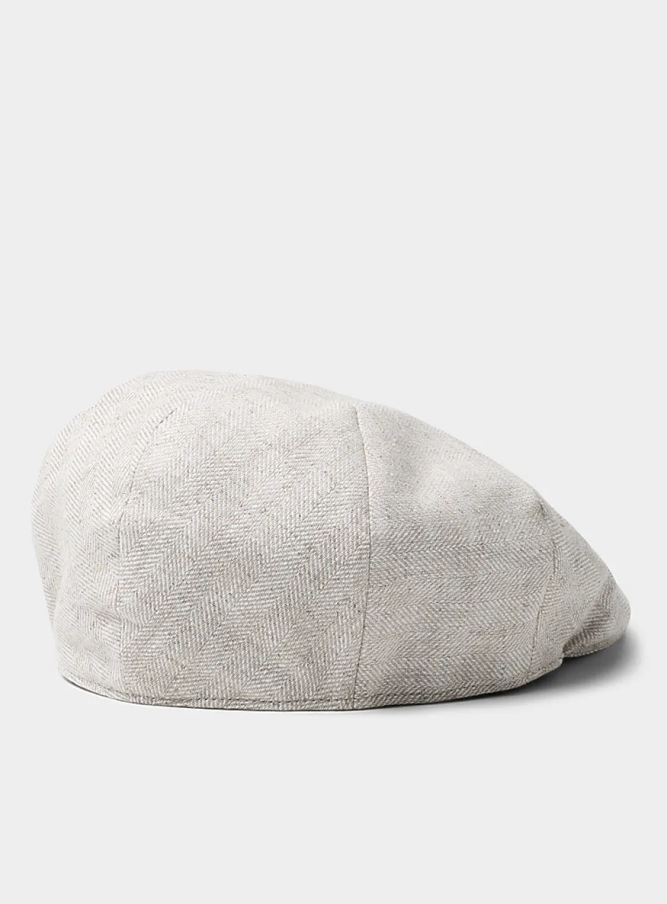 Linen-cotton herringbone driver cap