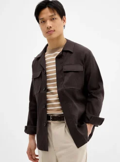 Linen safari overshirt
