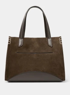 Loafer suede bucket bag